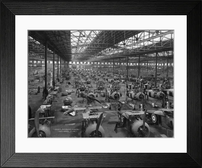 Framed Print : Sopwith Snipe and Salamander fuselages in the Ham works Framed Print : Sopwith Snipe and Salamander fuselages in the Ham works