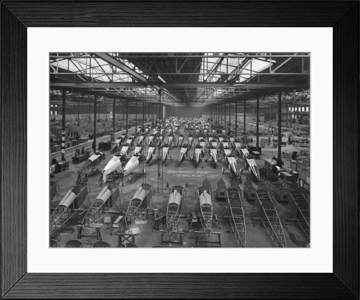 Framed Print : Sopwith Snipe and Salamander fuselages in the Ham works Framed Print : Sopwith Snipe and Salamander fuselages in the Ham works