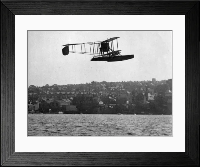 Framed Print : Sopwith Bat Boat I powered by a 100hp Green engine flying Framed Print : Sopwith Bat Boat I powered by a 100hp Green engine flying
