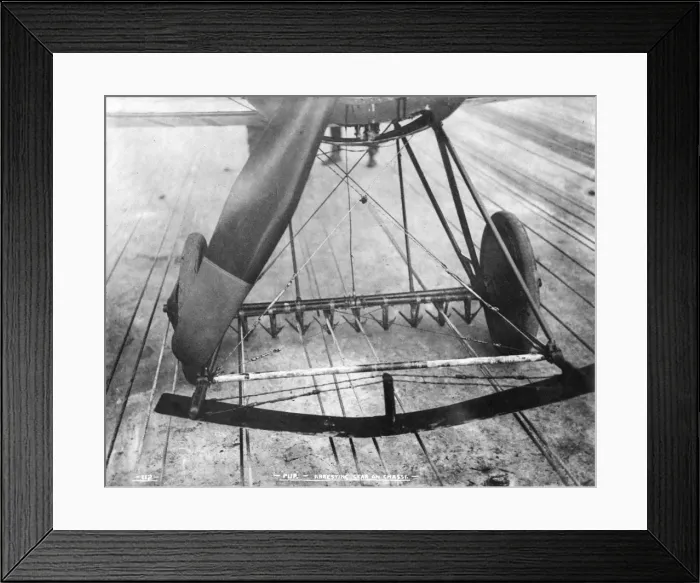 Framed Print : Arrester gear hooks on the undercarriage of a Sopwith Pup Framed Print : Arrester gear hooks on the undercarriage of a Sopwith Pup