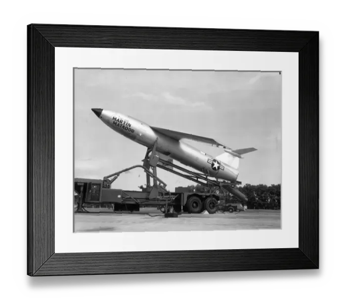 Framed Print : Martin TM-61C Matador on its zero-length launcher Framed Print : Martin TM-61C Matador on its zero-length launcher