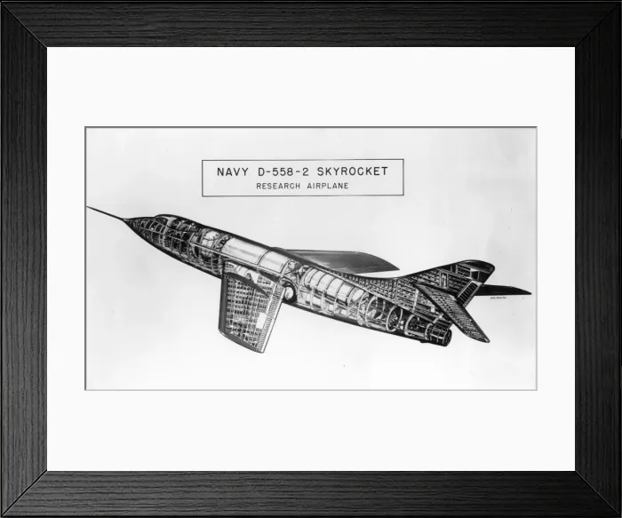 Framed Print : Sectional drawing of the Douglas D-558-2 Skyrocket Framed Print : Sectional drawing of the Douglas D-558-2 Skyrocket