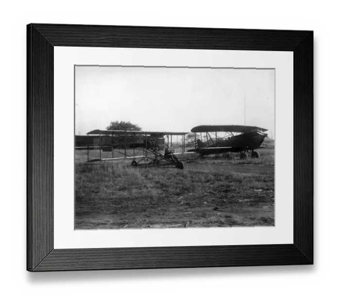 Framed Print : Foreground: A replica of a 1912-style Curtiss pusher Framed Print : Foreground: A replica of a 1912-style Curtiss pusher