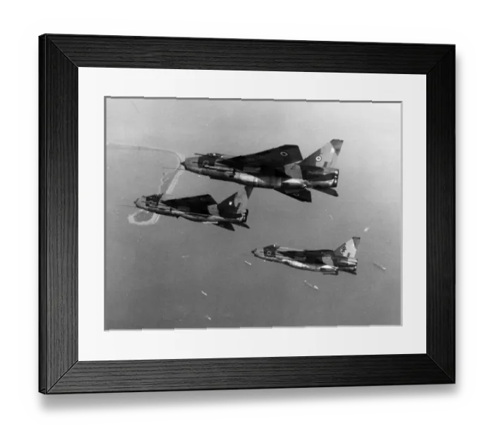 Framed Print : An English Electric Lightning T5 leads two Lightning F6s
