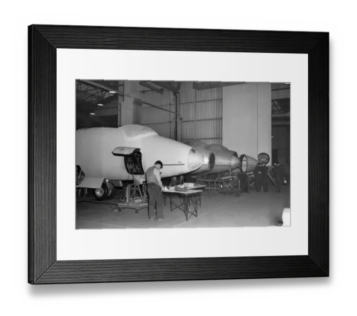 Framed Print : English Electric B2 and T4 nose fuselages in the spray shop Framed Print : English Electric B2 and T4 nose fuselages in the spray shop