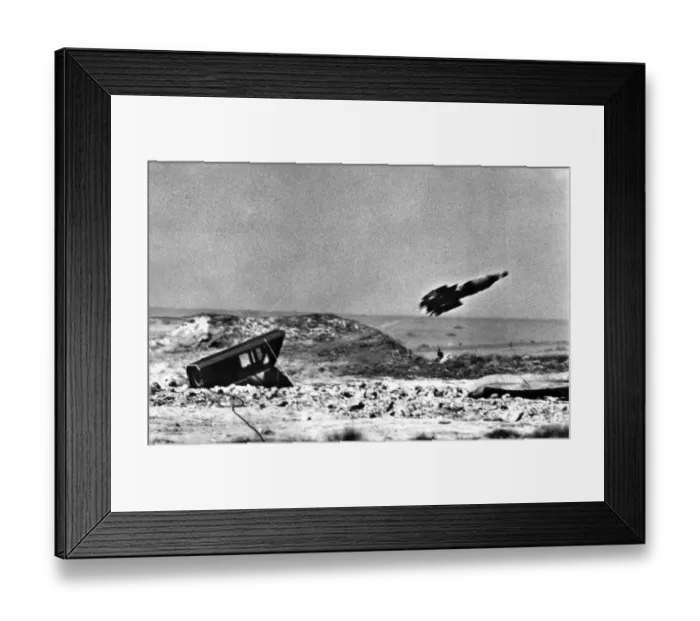 Framed Print : A Vickers 891 Vigilant anti-tank missile shortly after launc Framed Print : A Vickers 891 Vigilant anti-tank missile shortly after launc