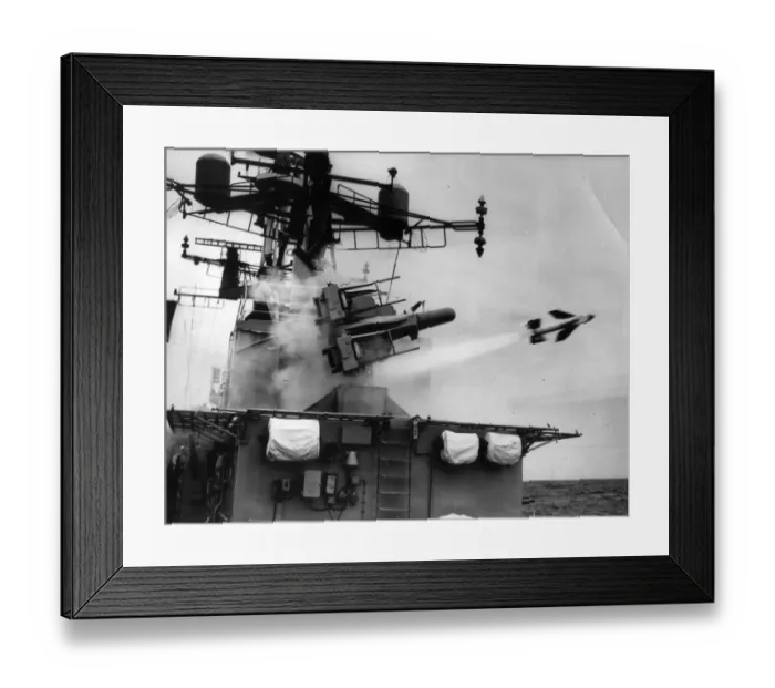 Framed Print : Short Seacat ship-to-air missile is launched Framed Print : Short Seacat ship-to-air missile is launched
