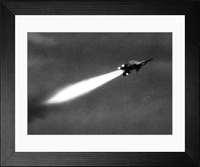 Framed Print : Short Seacat ship-to-air missile in flight Framed Print : Short Seacat ship-to-air missile in flight