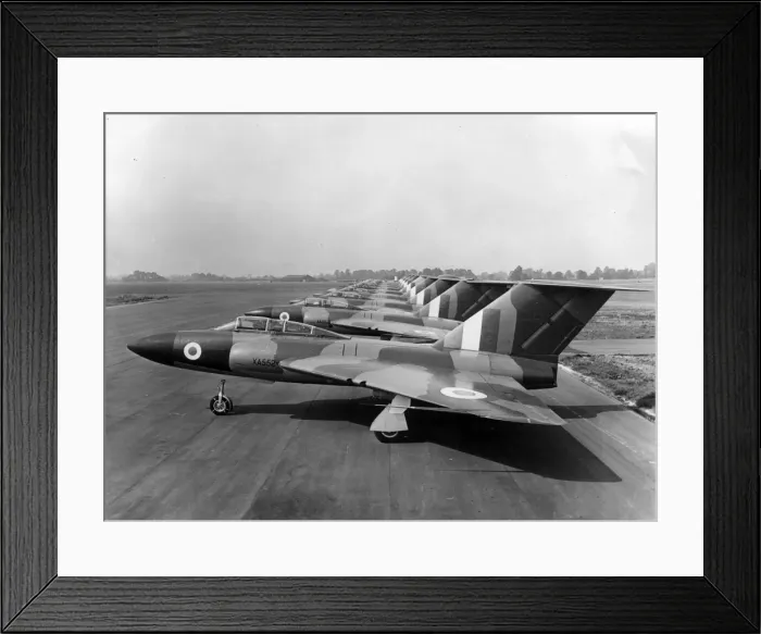 Framed Print : Line-up of development Gloster Javelins at Moreton Valence Framed Print : Line-up of development Gloster Javelins at Moreton Valence
