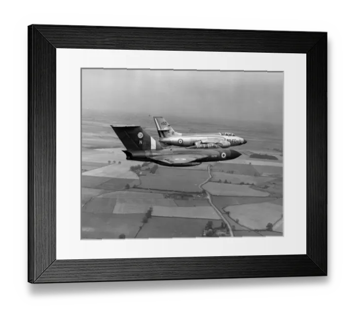 Framed Print : A Gloster Javelin F(AW)4 XA730 escorts a Vautour Framed Print : A Gloster Javelin F(AW)4 XA730 escorts a Vautour