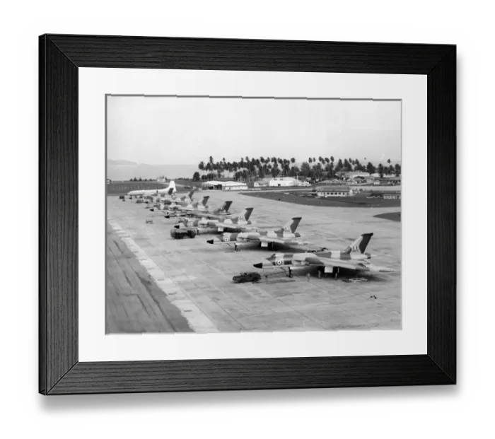 Framed Print : A line-up of Avro Vulcan B2s including XM645 XM649 and XM5 Framed Print : A line-up of Avro Vulcan B2s including XM645 XM649 and XM5