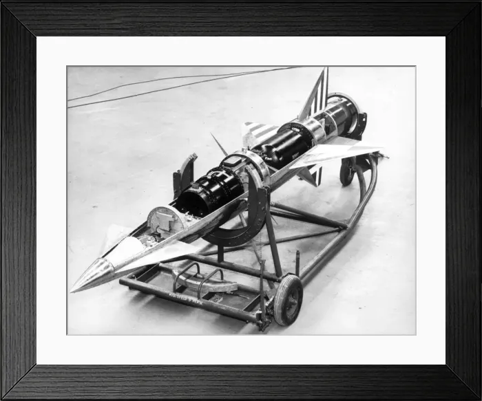 Framed Print : Two-fifths scale Blue Steel model on handling trolley Framed Print : Two-fifths scale Blue Steel model on handling trolley