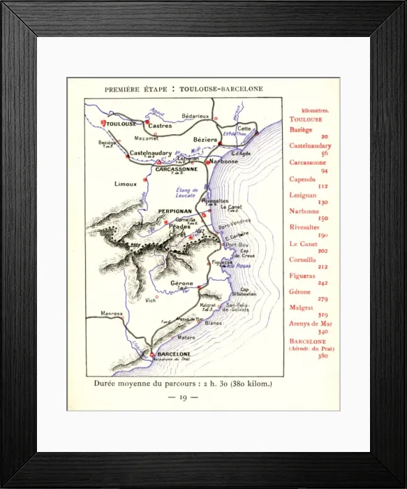 Framed Print : Illustration from Lignes Aeriennes Latecoere timetable Framed Print : Illustration from Lignes Aeriennes Latecoere timetable