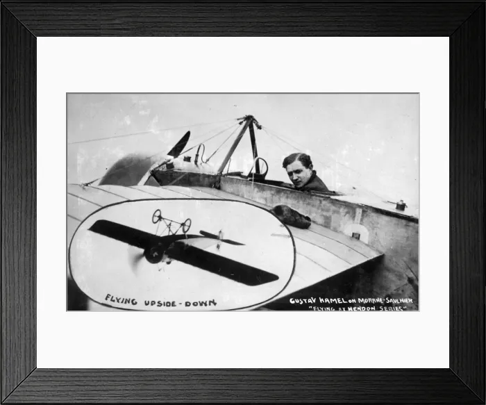 Framed Print : Gustav W Hamel sitting in a Morane-Saulnier Framed Print : Gustav W Hamel sitting in a Morane-Saulnier