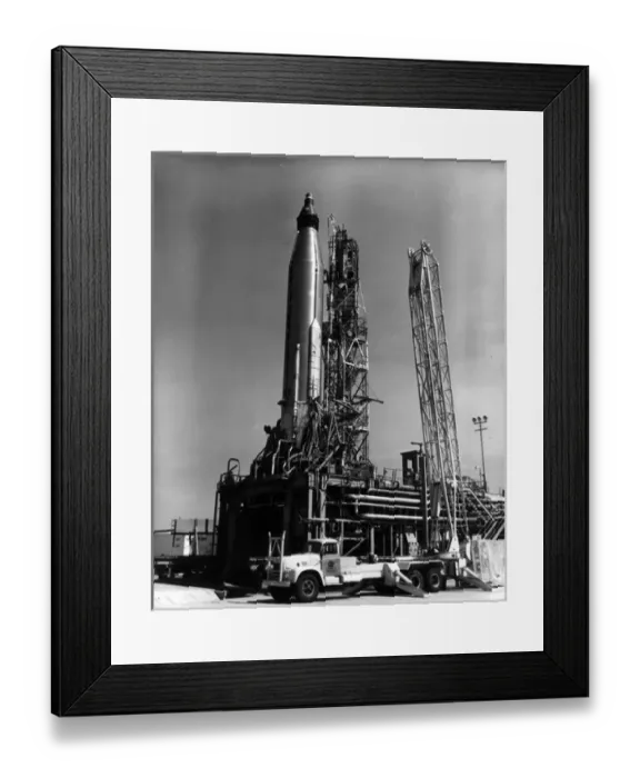 Framed Print : An Atlas D launch vehicle on Pad 14 Framed Print : An Atlas D launch vehicle on Pad 14