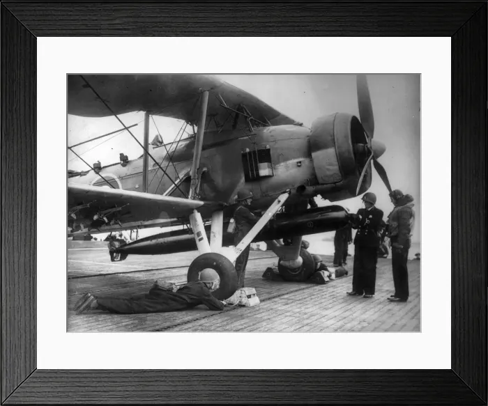 Framed Print : A Fairey Swordfish is prepared for take-off Framed Print : A Fairey Swordfish is prepared for take-off