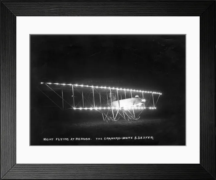 Framed Print : Grahame-White Type 10 Charabanc illuminated for night-flying Framed Print : Grahame-White Type 10 Charabanc illuminated for night-flying