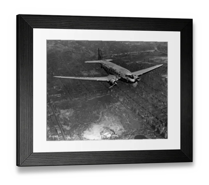 Framed Print : United Air Lines Douglas DC-3 NC18145 flying over New York Framed Print : United Air Lines Douglas DC-3 NC18145 flying over New York