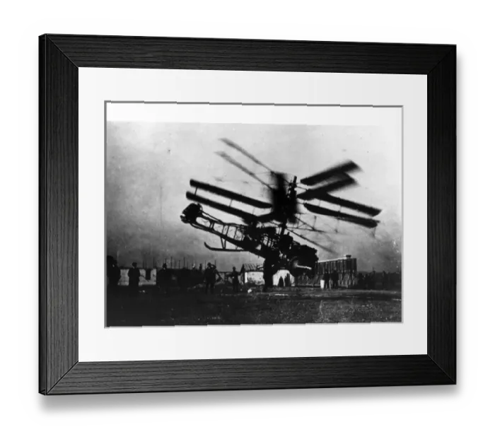 Framed Print : Pescara helicopter of 1923 in a flight which covered 166ft Framed Print : Pescara helicopter of 1923 in a flight which covered 166ft