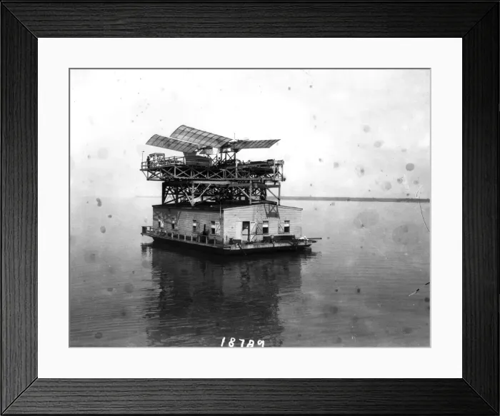 Framed Print : The Aerodrome ready for flight rests on the catapult Framed Print : The Aerodrome ready for flight rests on the catapult
