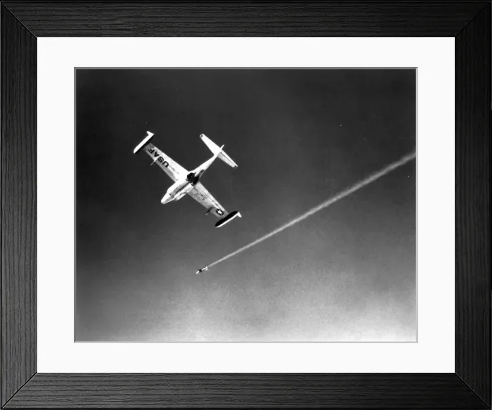 Framed Print : A Northrop RP-76 rocket-powered target drone after launch Framed Print : A Northrop RP-76 rocket-powered target drone after launch