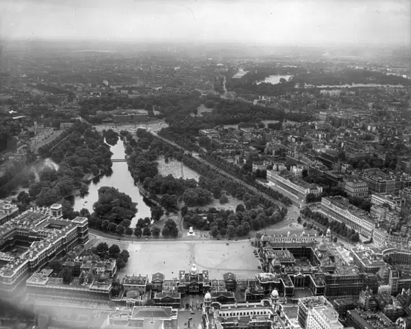 An aerial view of Horse Guards Parade St James Park - Londo