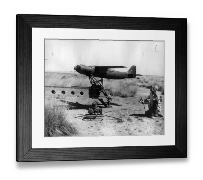 Framed Print : Radioplane OQ-19 radio-controlled target under test