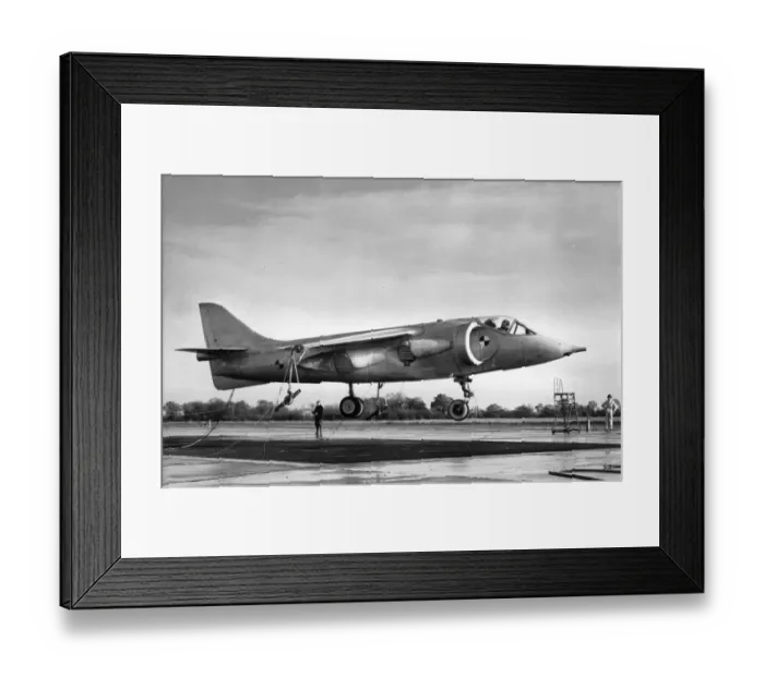 Framed Print : The first Hawker P1127 XP831 during tethered hovering test Framed Print : The first Hawker P1127 XP831 during tethered hovering test