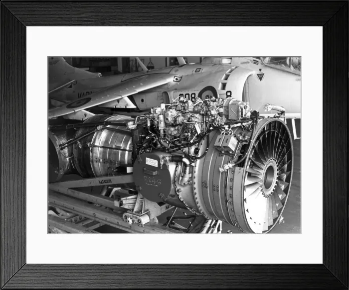 Framed Print : Rolls-Royce Pegasus turbofan alongside a two-seat Matador Framed Print : Rolls-Royce Pegasus turbofan alongside a two-seat Matador