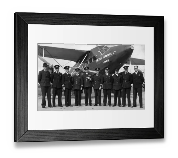 Framed Print : Pilots pose before a de Havilland DH86 Express Air Liner Framed Print : Pilots pose before a de Havilland DH86 Express Air Liner