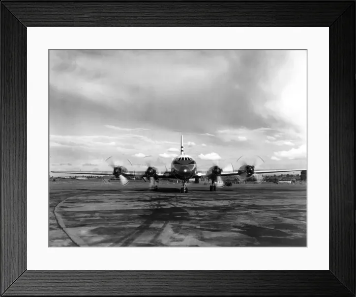 Framed Print : The first Bristol Britannia G-ALBO taxying in after a test Framed Print : The first Bristol Britannia G-ALBO taxying in after a test