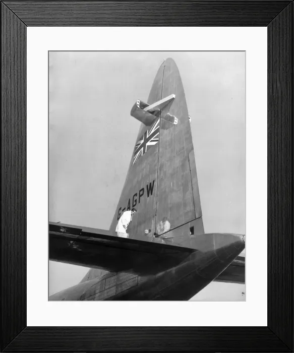 Framed Print : The fin of the sole Bristol Brabazon G-AGPW Framed Print : The fin of the sole Bristol Brabazon G-AGPW