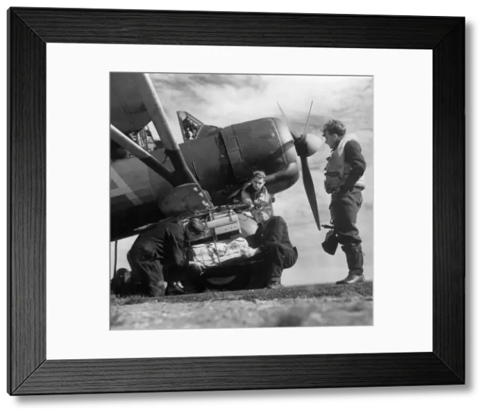 Framed Print : Westland Lysander being reloaded Framed Print : Westland Lysander being reloaded