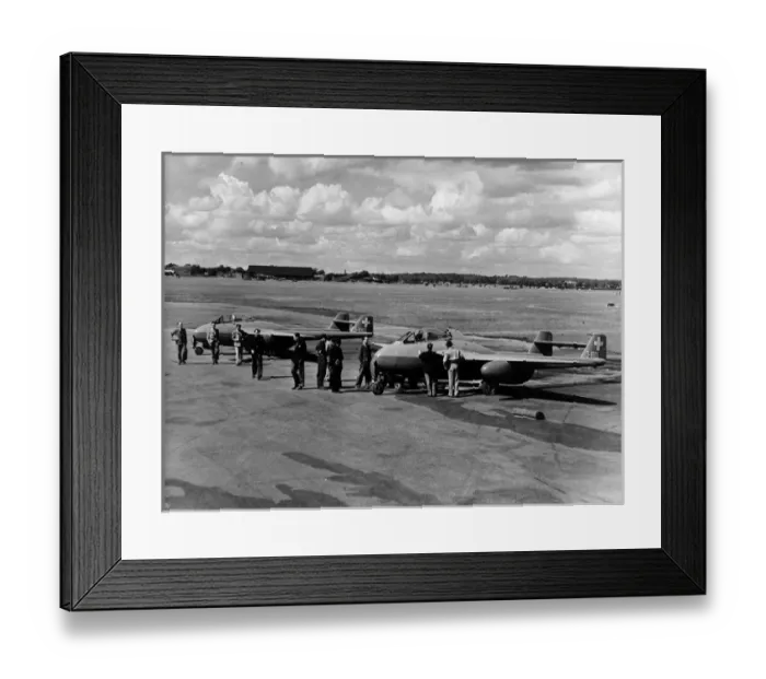 Framed Print : Two or the four de Havilland Vampire F1s ordered by Swiss Framed Print : Two or the four de Havilland Vampire F1s ordered by Swiss
