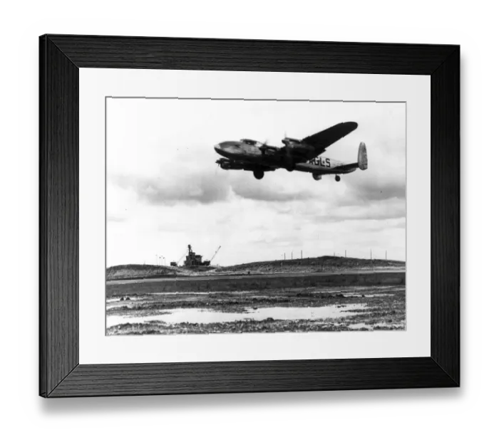 Framed Print : Avro Lancastrian G-AGLS Nelson takes off from Heathrow Framed Print : Avro Lancastrian G-AGLS Nelson takes off from Heathrow