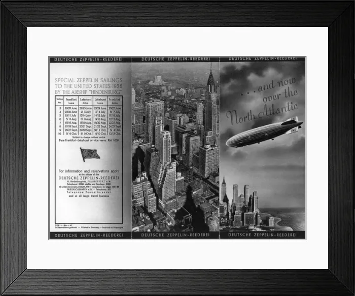 Framed Print : Deutsche Zeppelin leaflet for services to the United States Framed Print : Deutsche Zeppelin leaflet for services to the United States