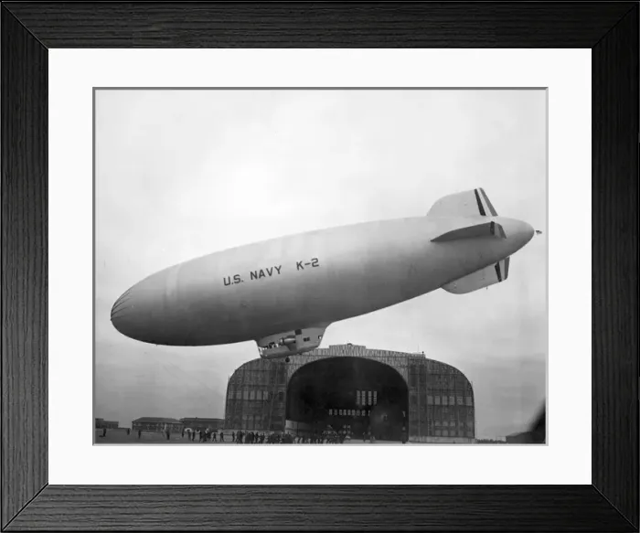 Framed Print : US Navy Goodyear K-2 airship lands Framed Print : US Navy Goodyear K-2 airship lands