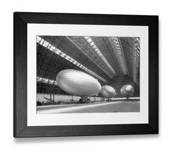 Framed Print : Three US Navy Goodyear K-Series airships in a hangar Framed Print : Three US Navy Goodyear K-Series airships in a hangar
