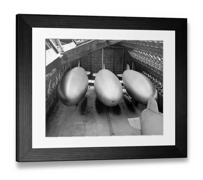 Framed Print : Four US Navy Goodyear K-Series airships in a hangar Framed Print : Four US Navy Goodyear K-Series airships in a hangar
