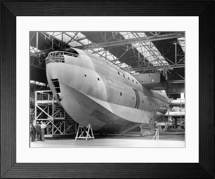 Framed Print : The first Saunders-Roe SR45 Princess during manufacture Framed Print : The first Saunders-Roe SR45 Princess during manufacture