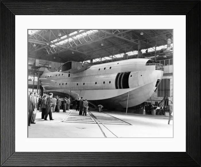Framed Print : The first Saunders-Roe SR45 Princess during manufacture Framed Print : The first Saunders-Roe SR45 Princess during manufacture