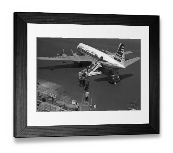 Framed Print : Passengers boarding a Vickers Viscount 744 N7412 Framed Print : Passengers boarding a Vickers Viscount 744 N7412