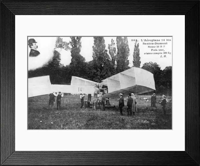 Framed Print : Santos-Dumont 14bis first flight in Europe 1906