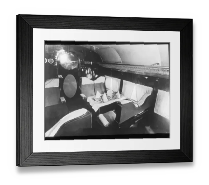 Framed Print : Short S23 Canopus flying boat dining saloon Framed Print : Short S23 Canopus flying boat dining saloon
