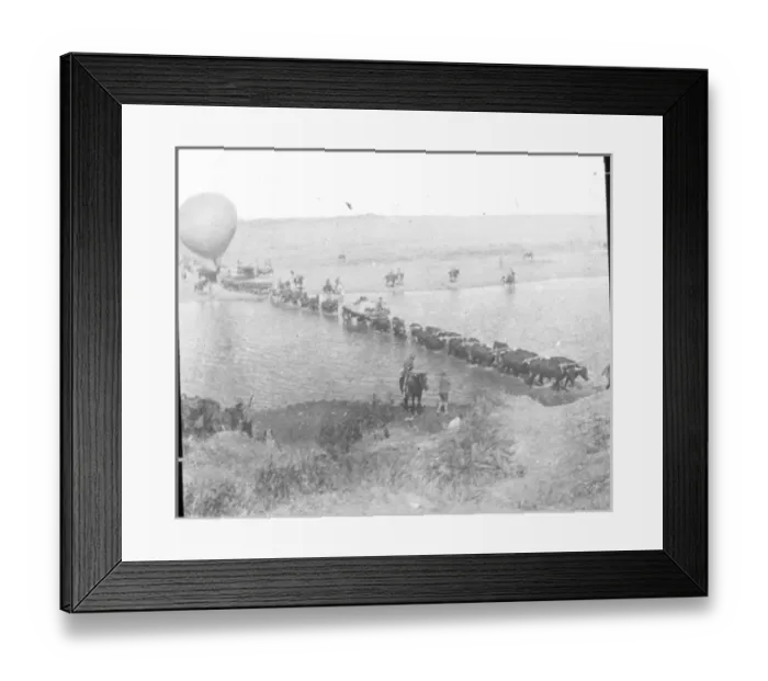 Framed Print : Snapshot of a balloon convoy crossing a road in South Africa