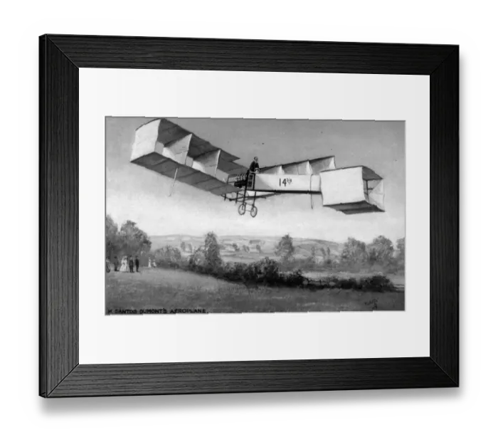 Framed Print : Santos-Dumont 14bis first flight in Europe 1906 Painting Framed Print : Santos-Dumont 14bis first flight in Europe 1906 Painting