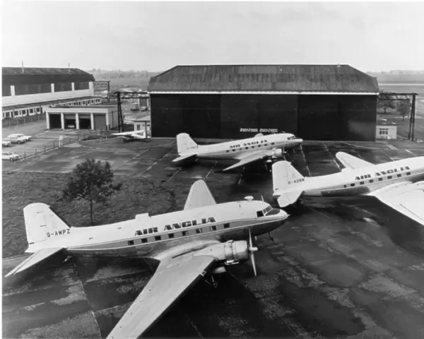 Three Douglas Dakotas of Air Anglia