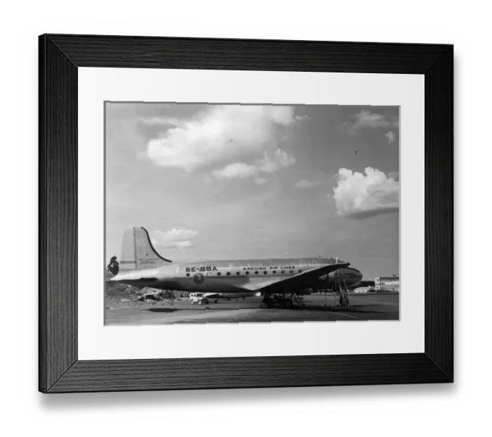 Framed Print : Douglas DC-4 SE-BBA Nordan of Swedish Air Lines at Bromm Framed Print : Douglas DC-4 SE-BBA Nordan of Swedish Air Lines at Bromm