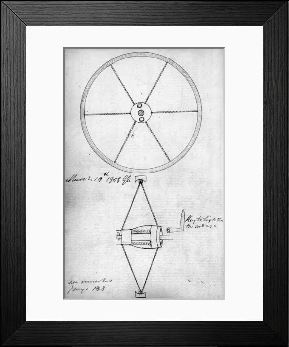 Framed Print : First design for the tension (or suspension) wheels Framed Print : First design for the tension (or suspension) wheels