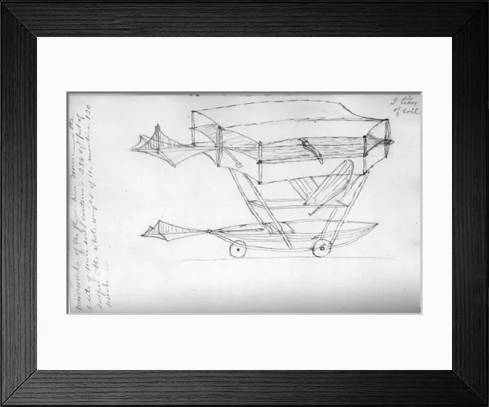 Framed Print : Sketch of the 1849 boy-carrying machine Framed Print : Sketch of the 1849 boy-carrying machine